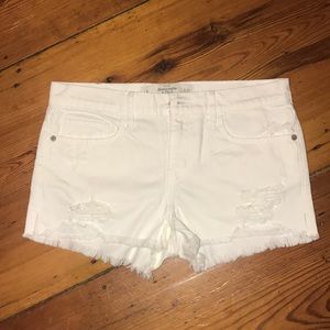 Abercrombie and Fitch White Jean Shorts